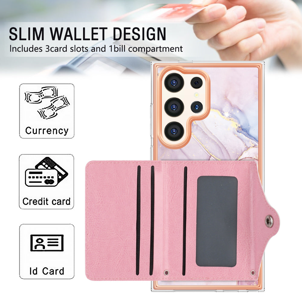 YB Leather Coating Series-9 for Samsung Galaxy S23 Ultra Case Card Slots Leather Coated TPU Kickstand Cover YB Leather Coating Series-9 for Samsung Galaxy S23 Ultra Case Card Slots Leather Coated TPU Kickstand Cover